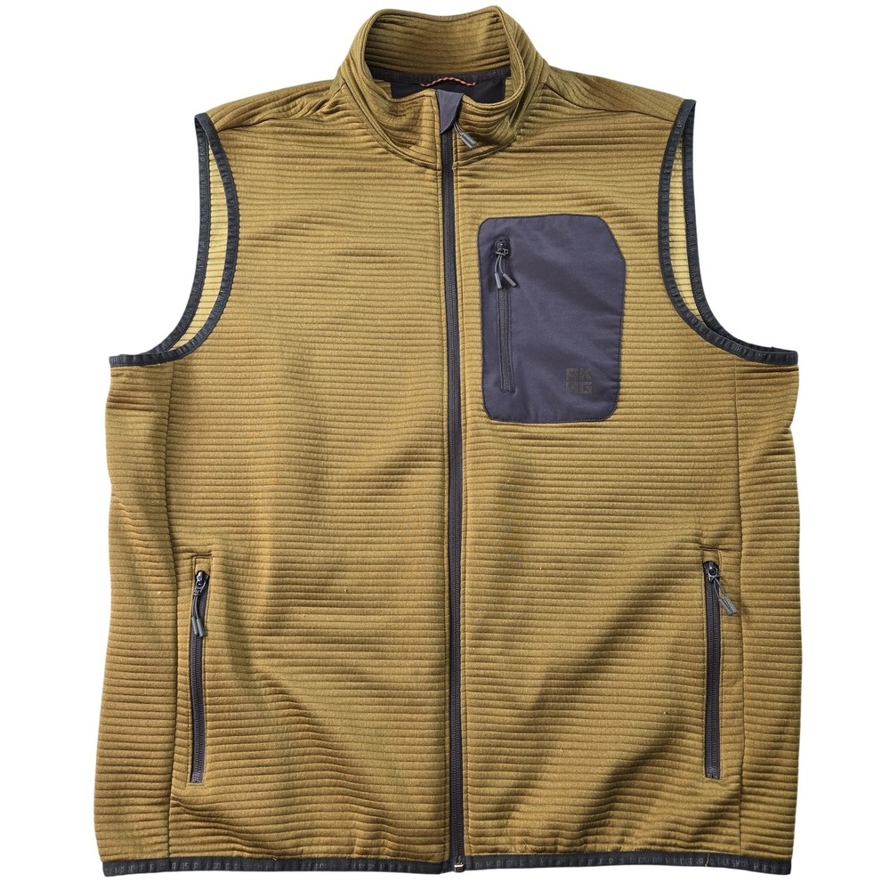 Alaskan Hardgear Vest Mens L Gold Quilted Collared Full Zip Pockets Lightweight